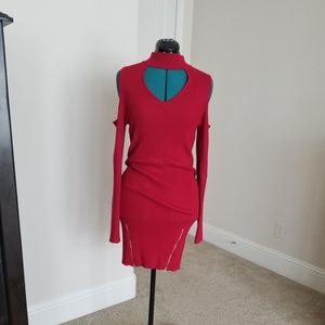 Red Body con sweater dress